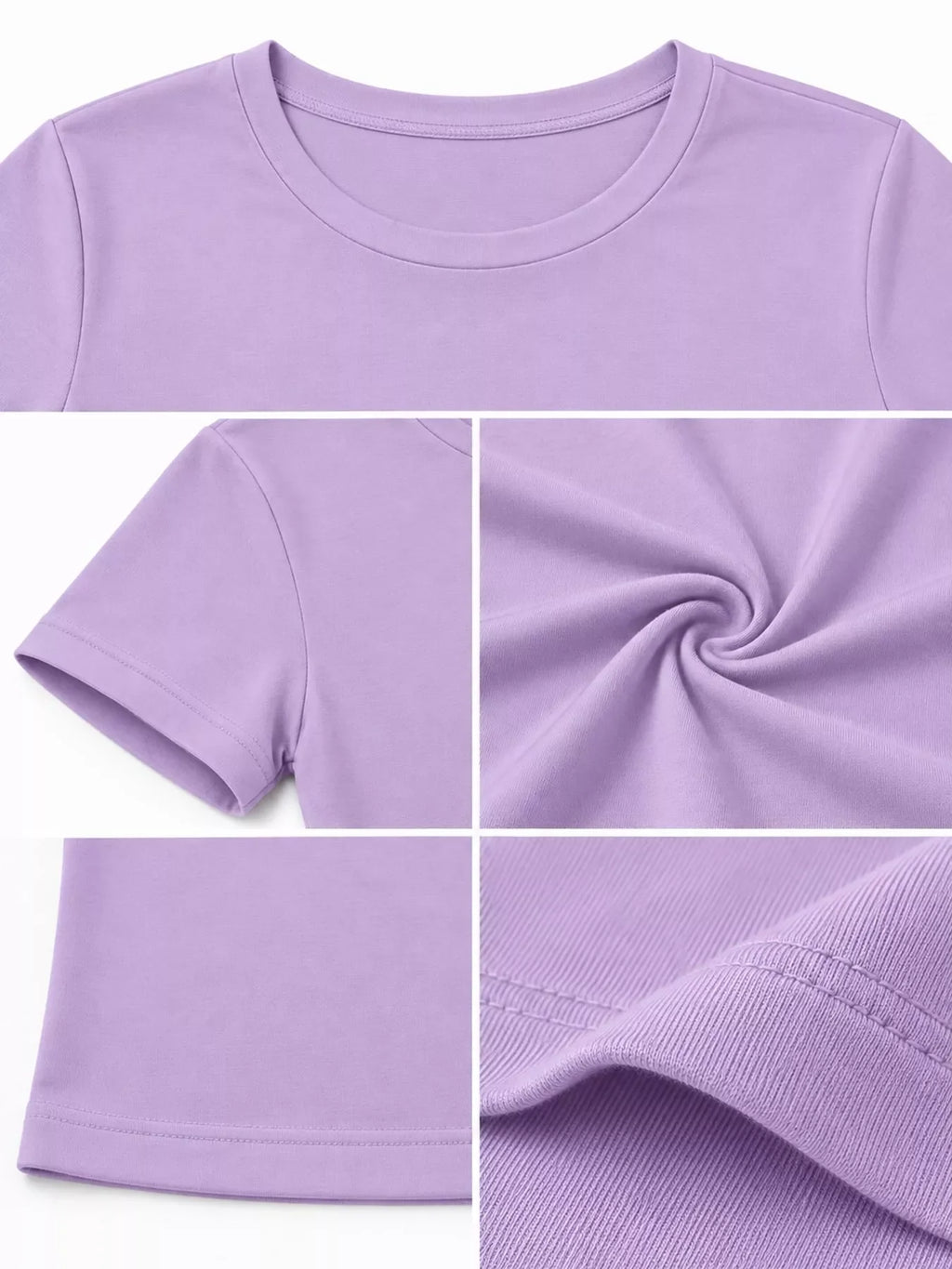 Slim Fit Basic Crew Neck Short Sleeve Crop T-Shirt