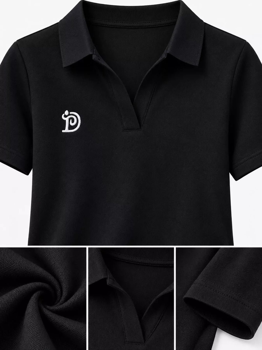 Plus Size Collared Neck Short-Sleeve Polo
