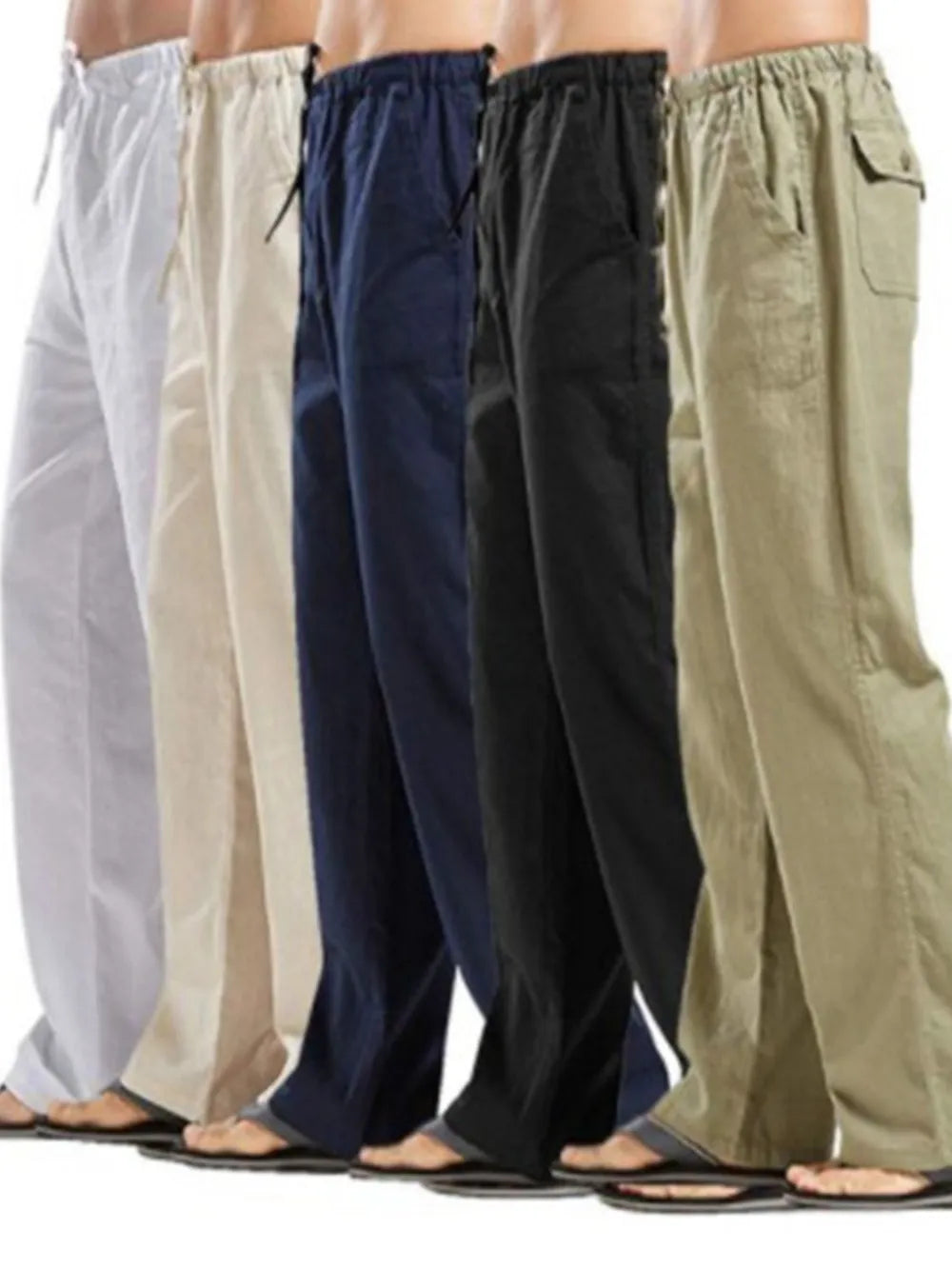 Men's Full Size Drawstring Pants with Pockets Plus Size