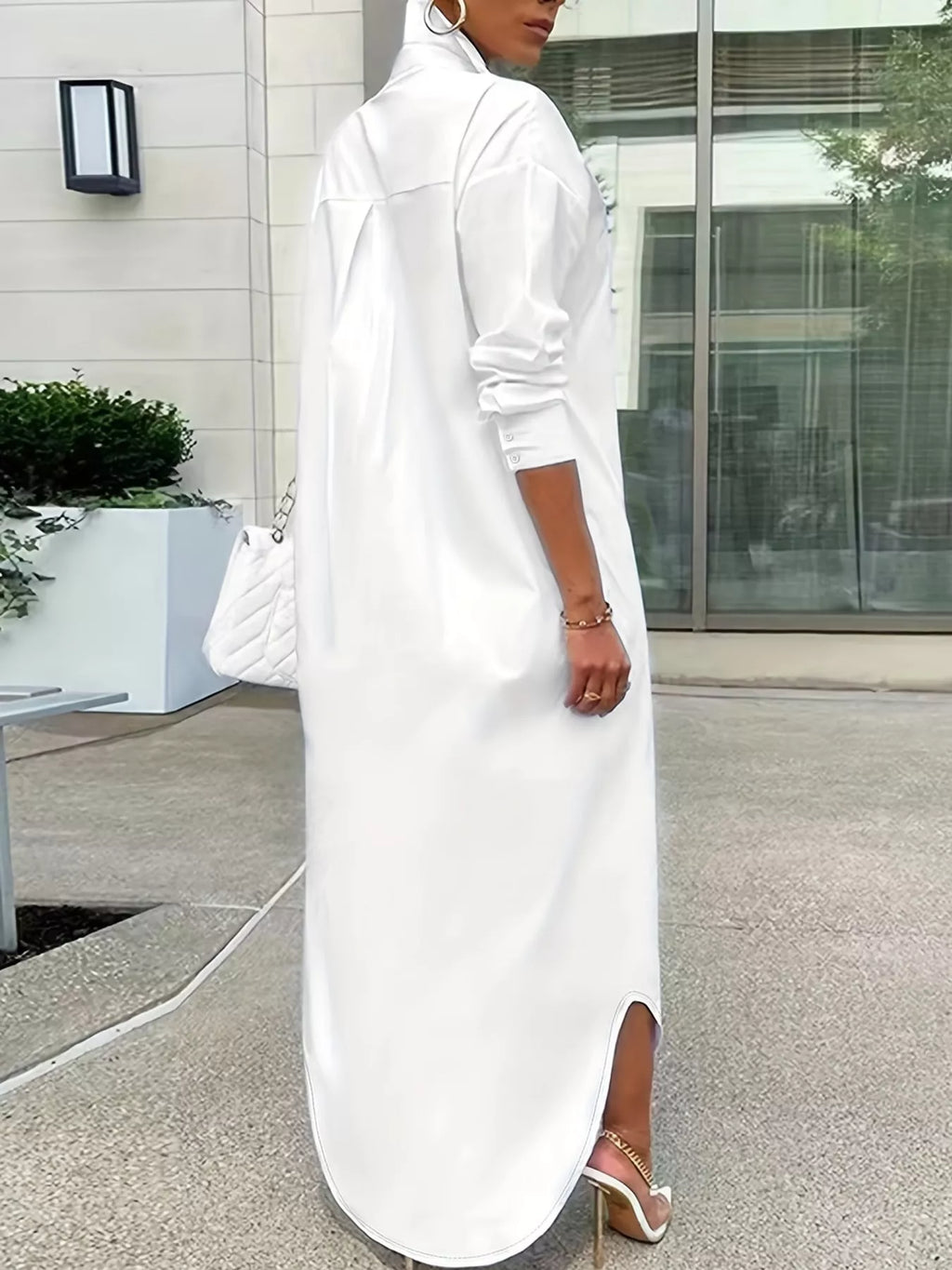 Plus Size Longline Button-Down Shirt