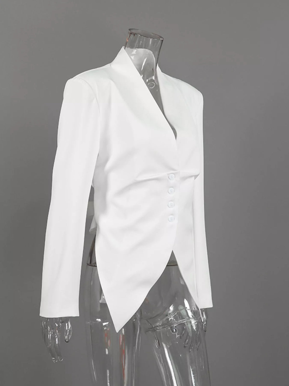 Slim-Fit Asymmetric Hem Blazer