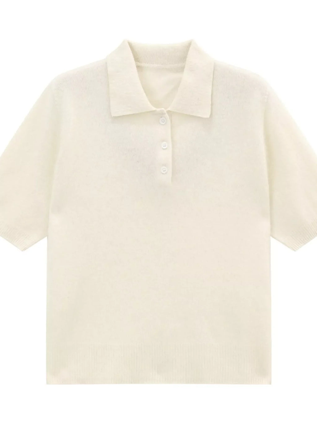 Wool Short-Sleeve knitted Polo Shirt