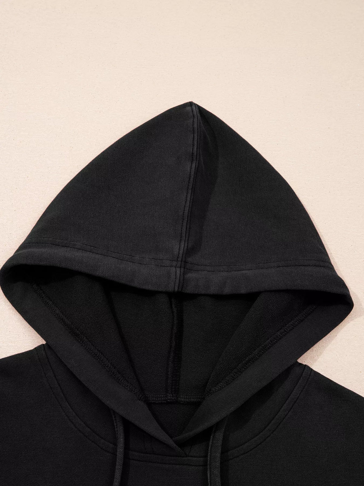 Plaid Sleeve Drawstring Pocket Hoodie