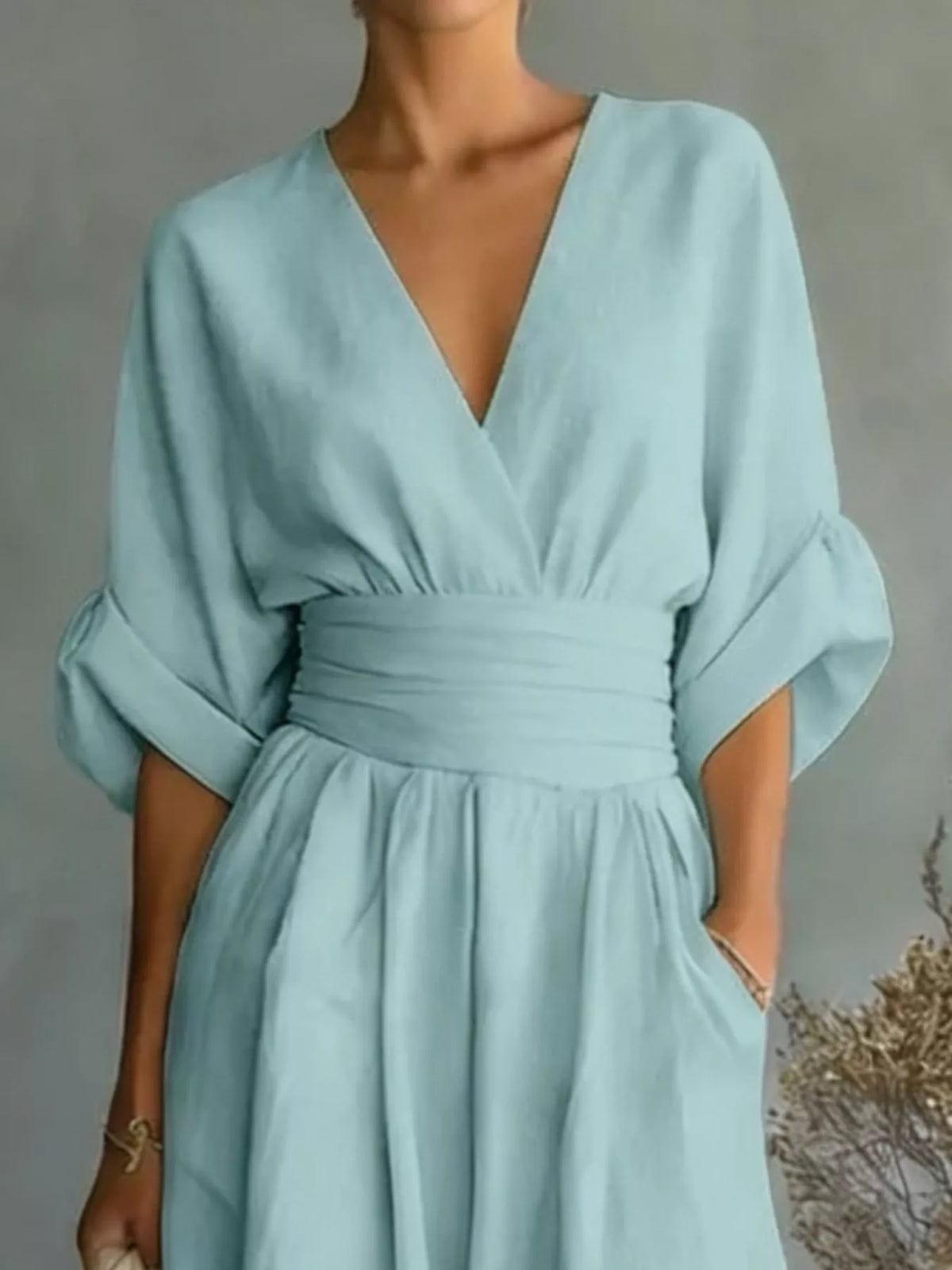 Full Size Half Sleeve Wide-Leg Jumpsuit Plus Size