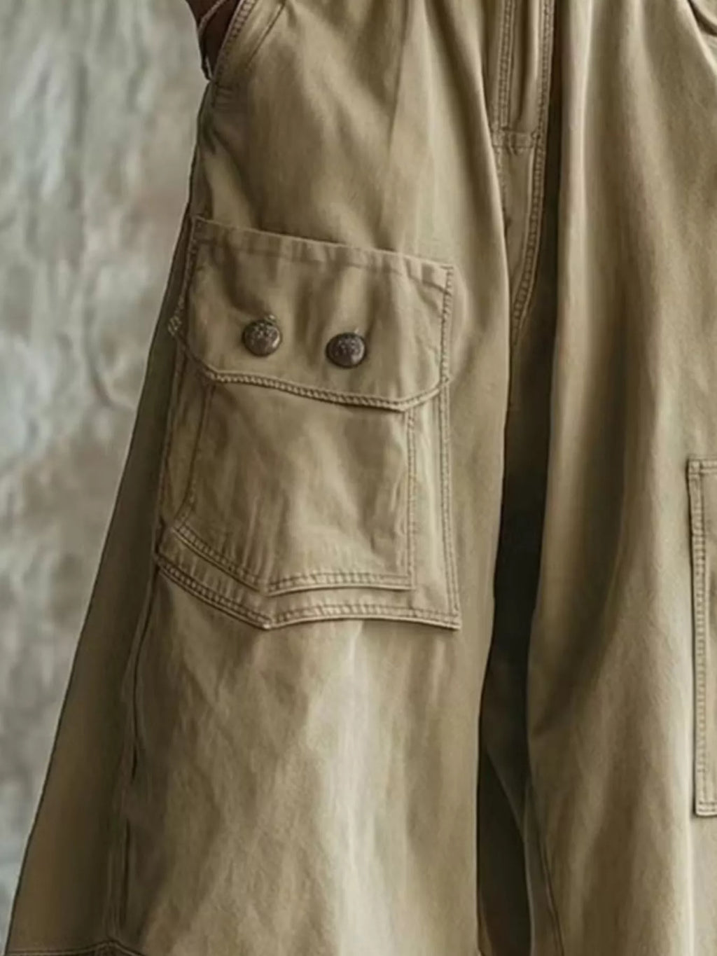 High-Waisted Cargo Wide-Leg Cropped Pants