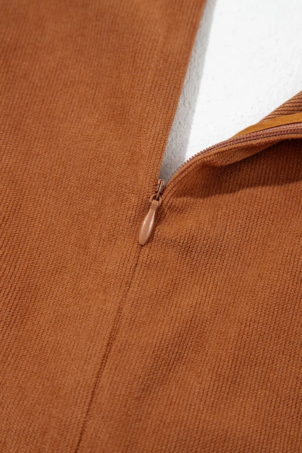 Solid Color Tie V Neck Sleeveless Corduroy Romper