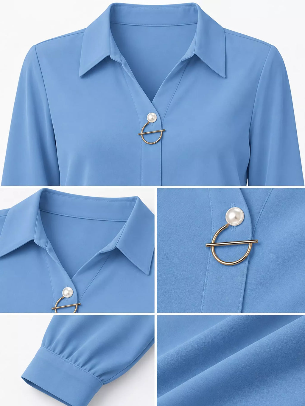 Long Sleeve Satin Blouse