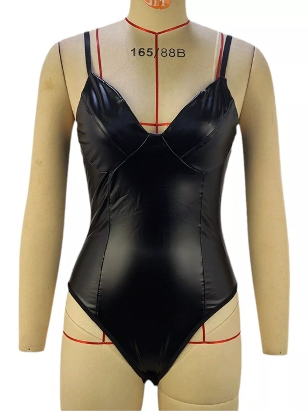 Faux Leather Sleeveless Bodysuit