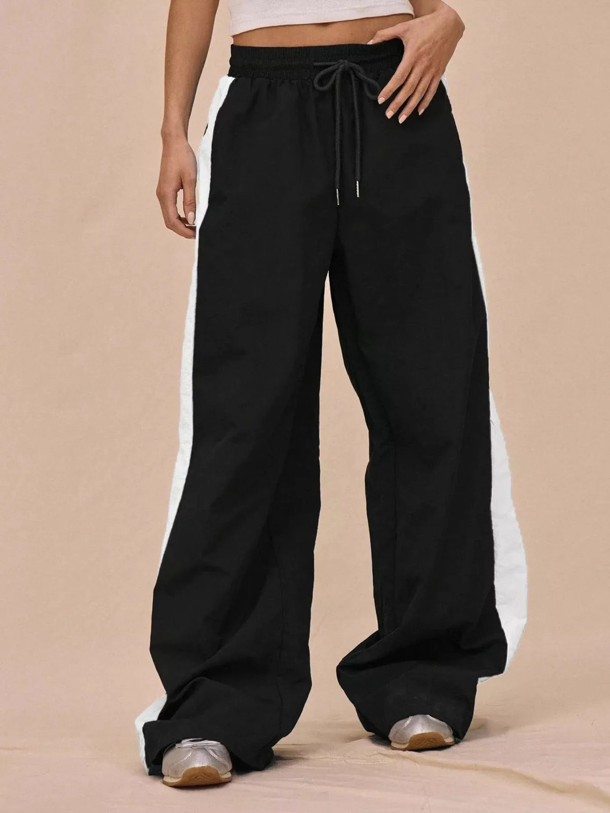 Color-Block Tracksuit and Wide-Leg Pants Set