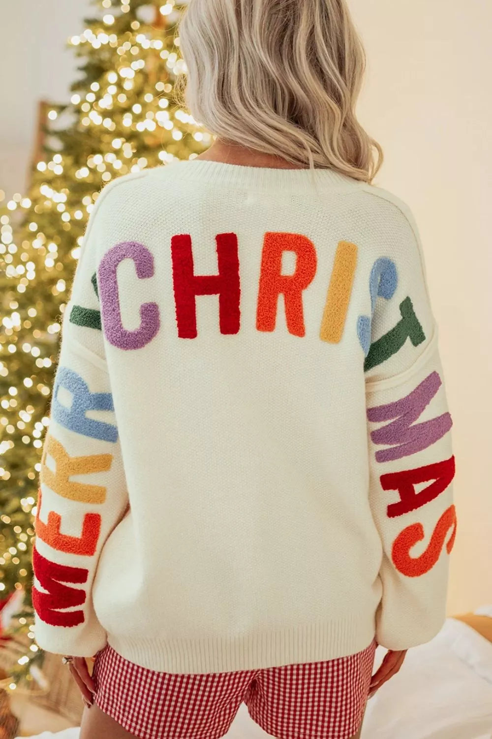 'HO HO HO' Button Up Knit Cardigan