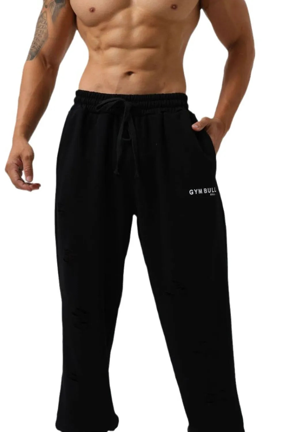 Men's Plus Size Distressed Drawstring Joggers