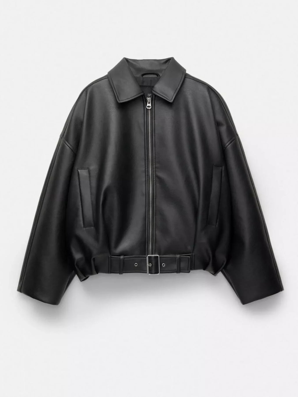 Faux Leather Zip Up Jacket