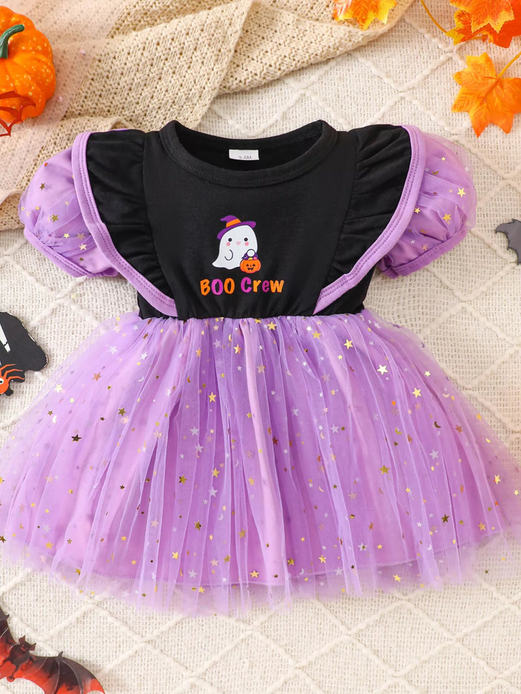 Children's Halloween 'BOO Crew' Ghost Graphic Tulle Tutu Dress