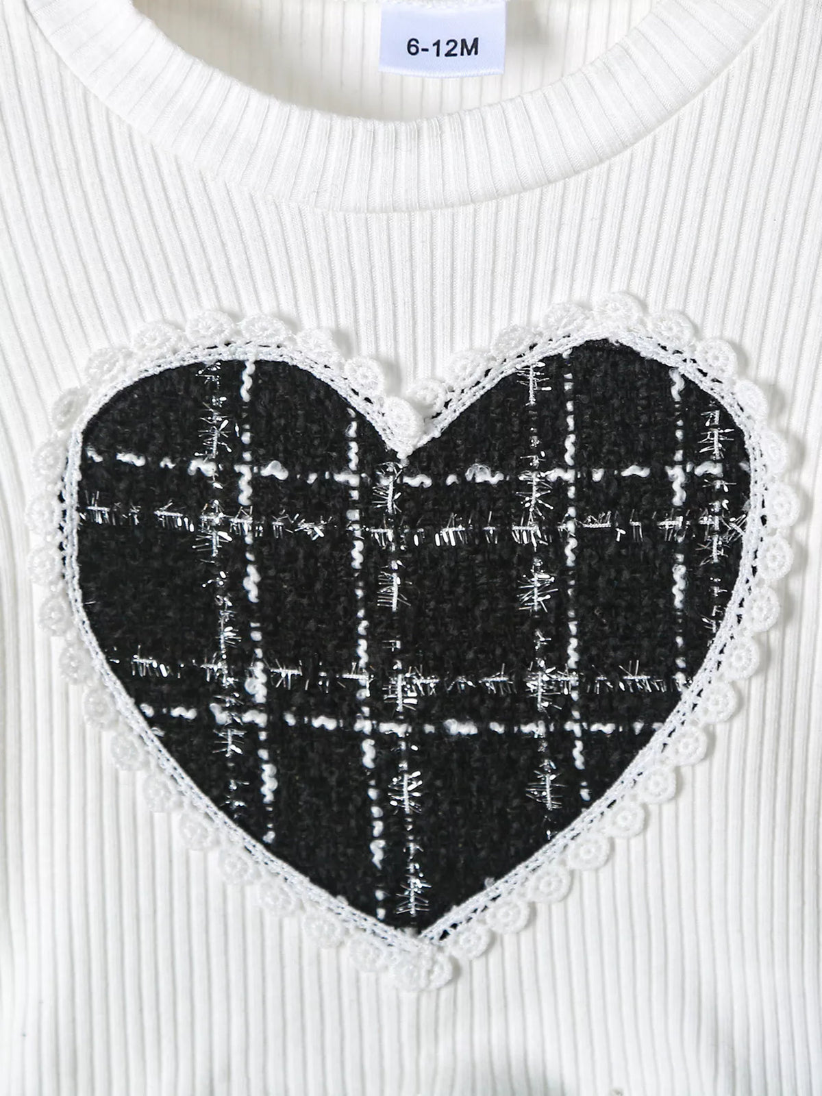 Children's Plaid Heart Top and Skirt Set