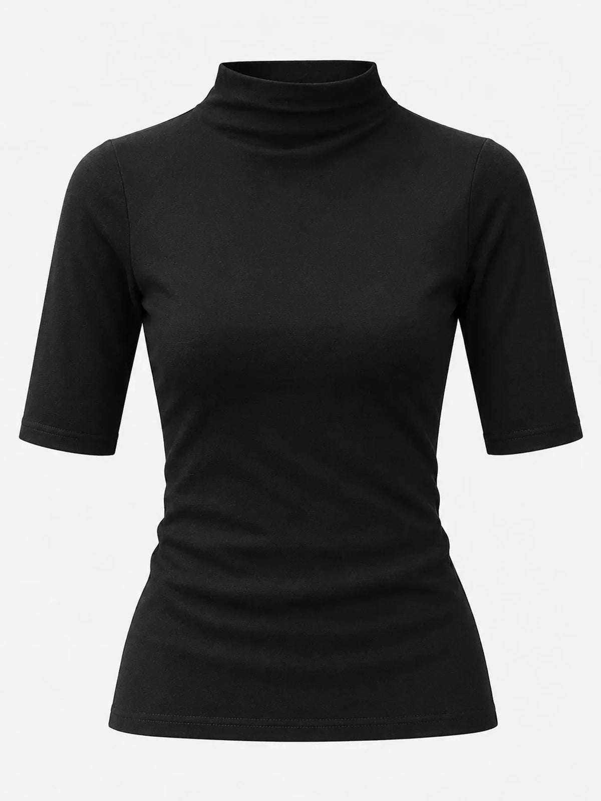 Full Size Mock Neck Half Sleeve T-Shirt Plus Size