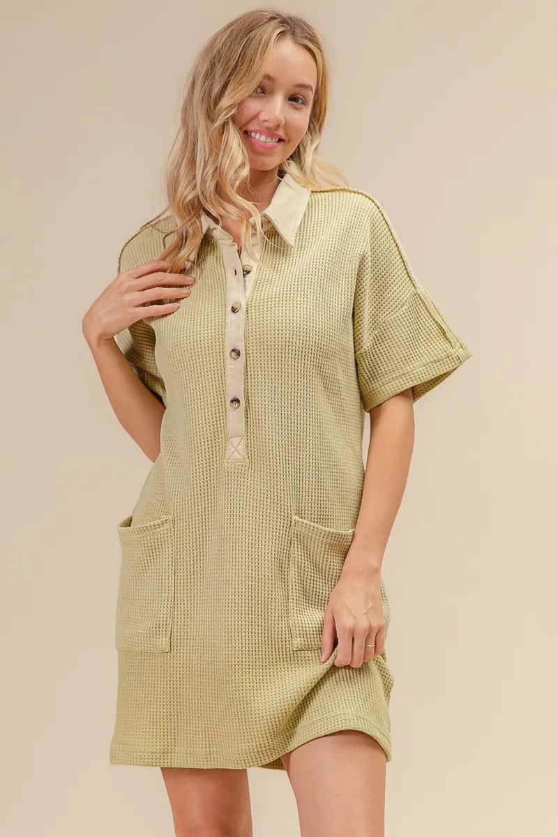 BiBi Dip Dye Mineral Washed Knit Dress