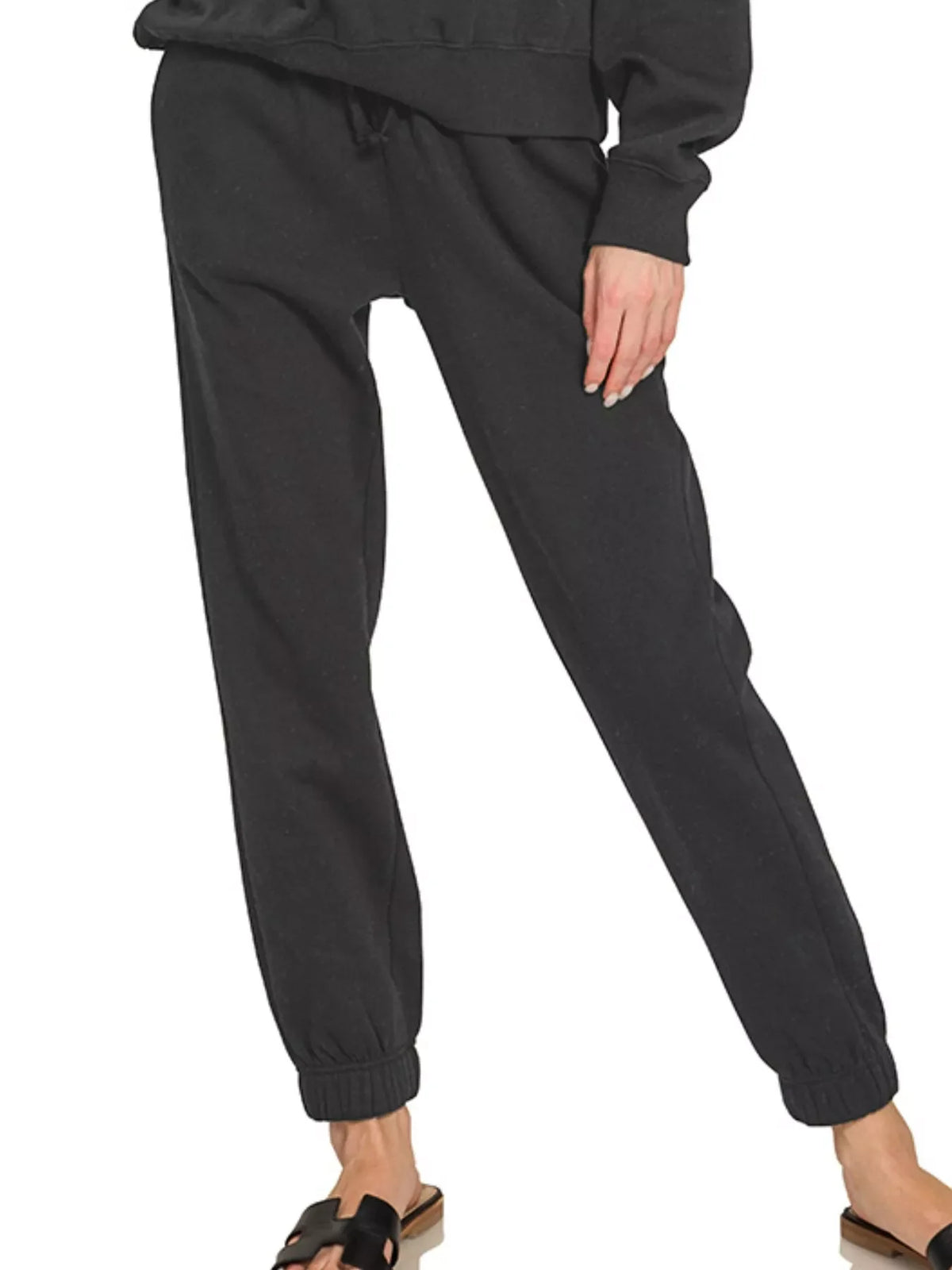 Zenana Fleece Long Sleeve Pullover & Jogger Set