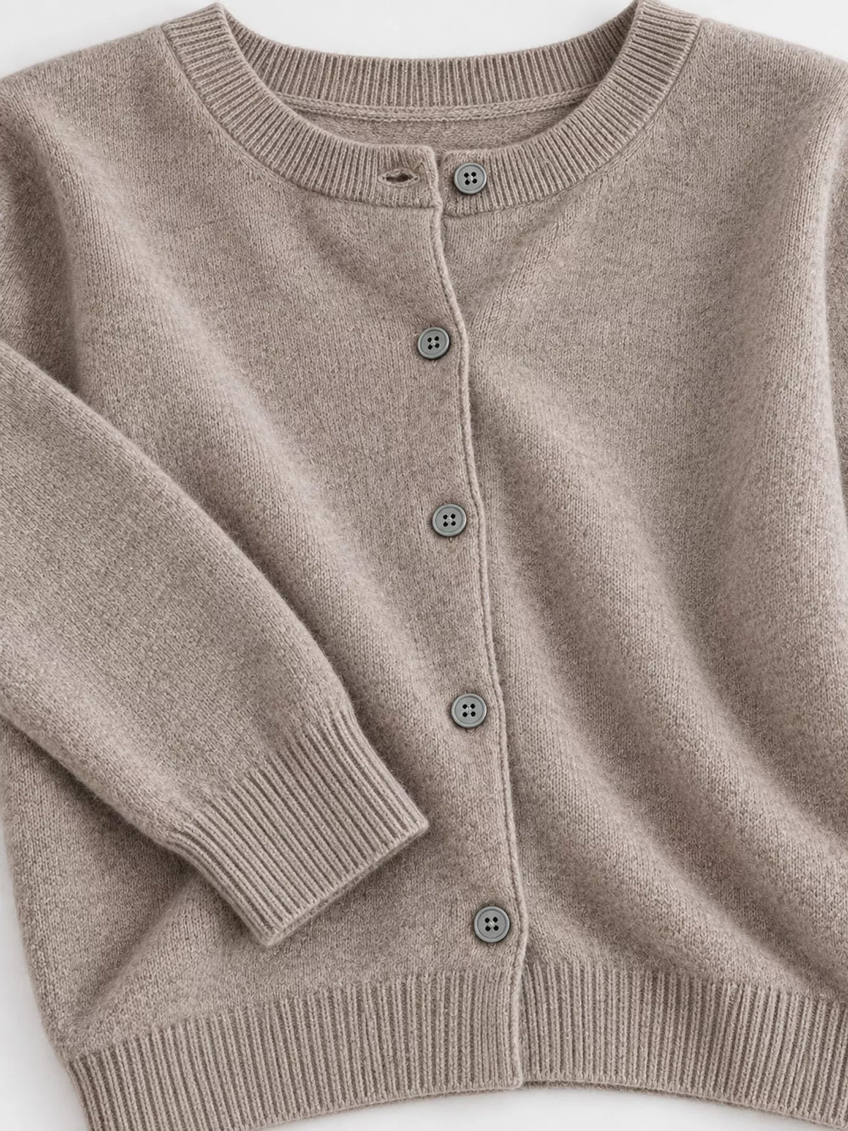 Crew Neck Button-Down Cardigan