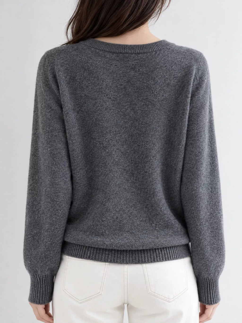 Crew-Neck Button-Down Cardigan