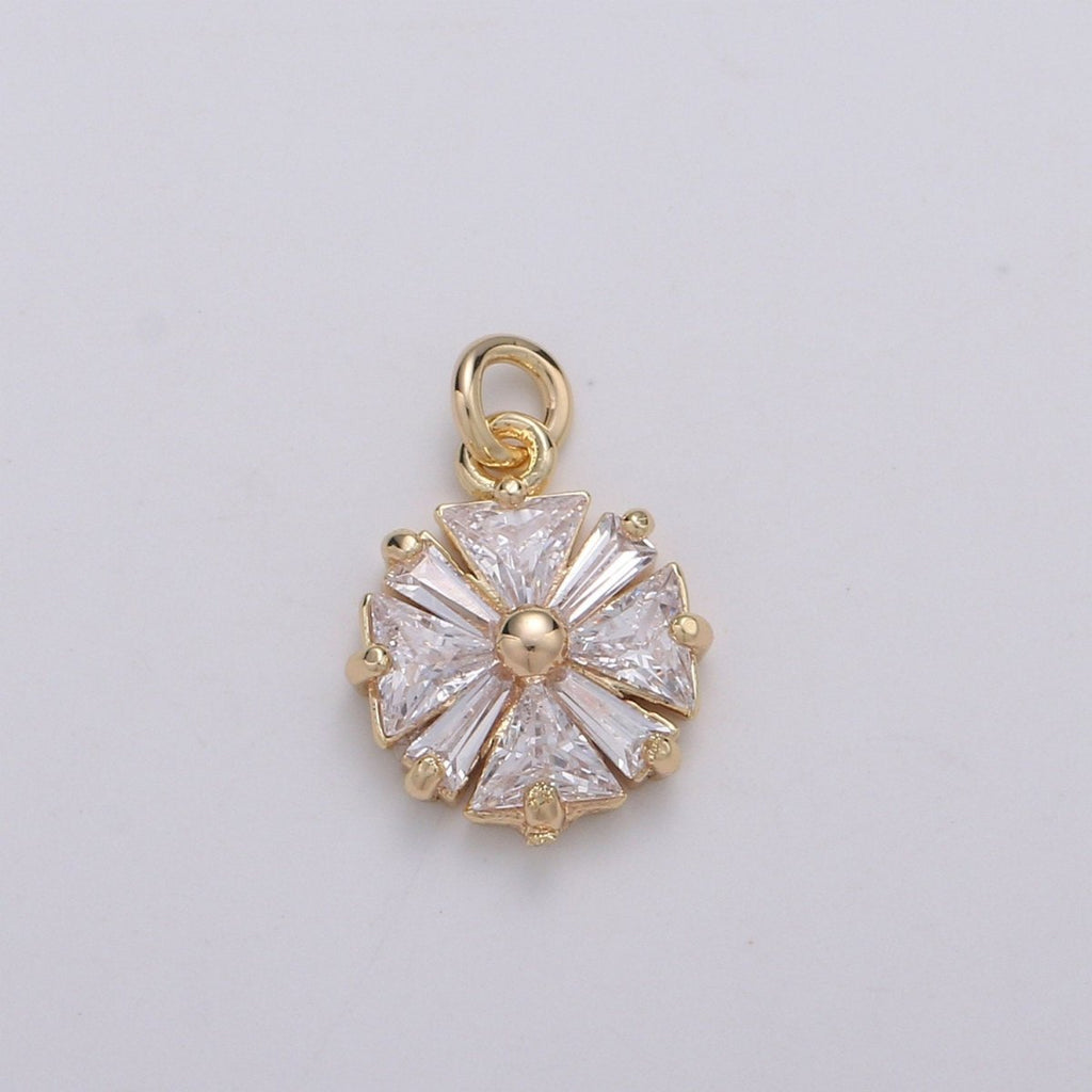 Baguette Star Charms, Cubic Zirconia Charms, Gold Etoile Charm, Vane Necklace Pendant Bracelet Charms Star Celestial Jewelry E-562