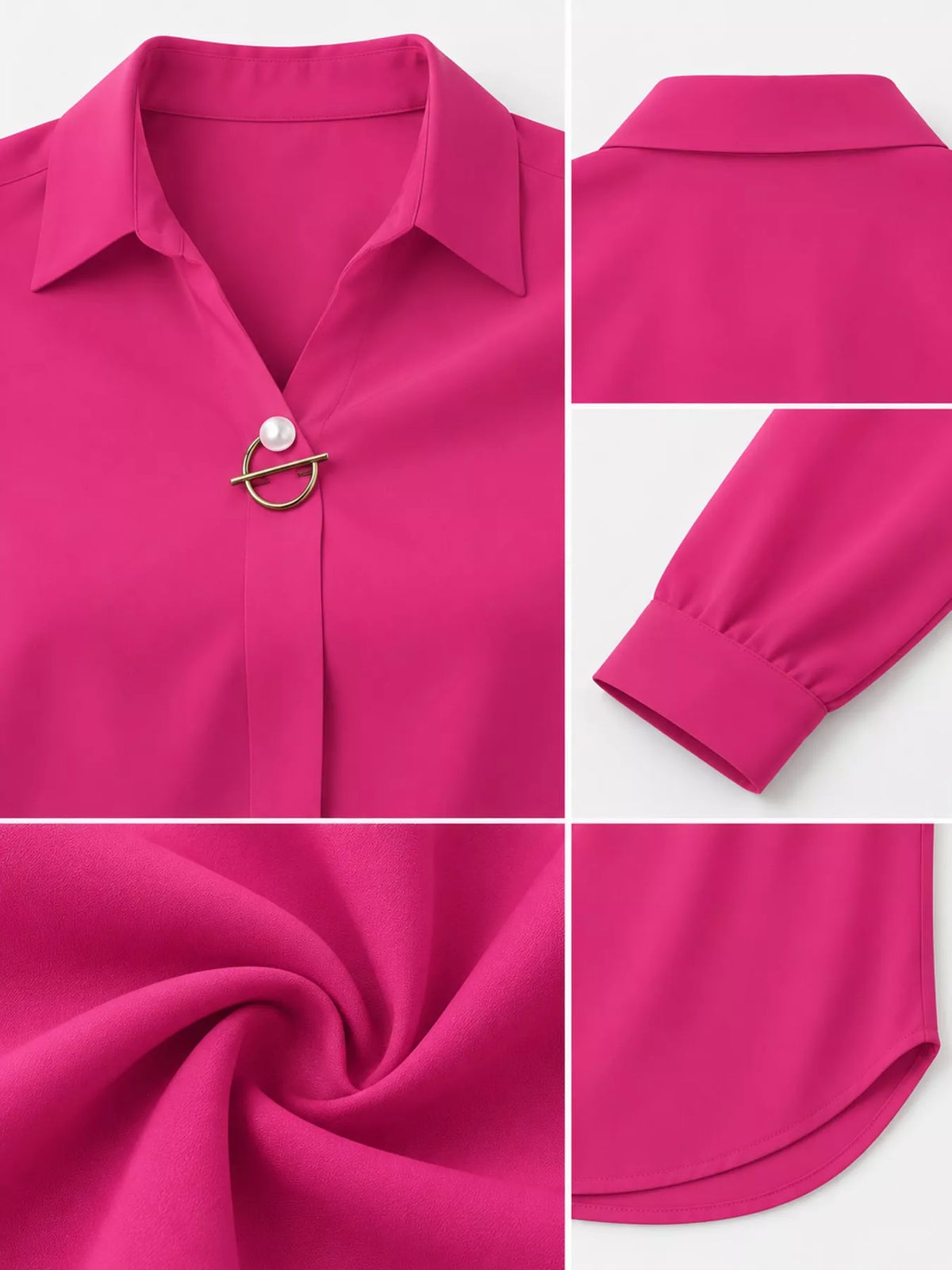 Long Sleeve Satin Blouse