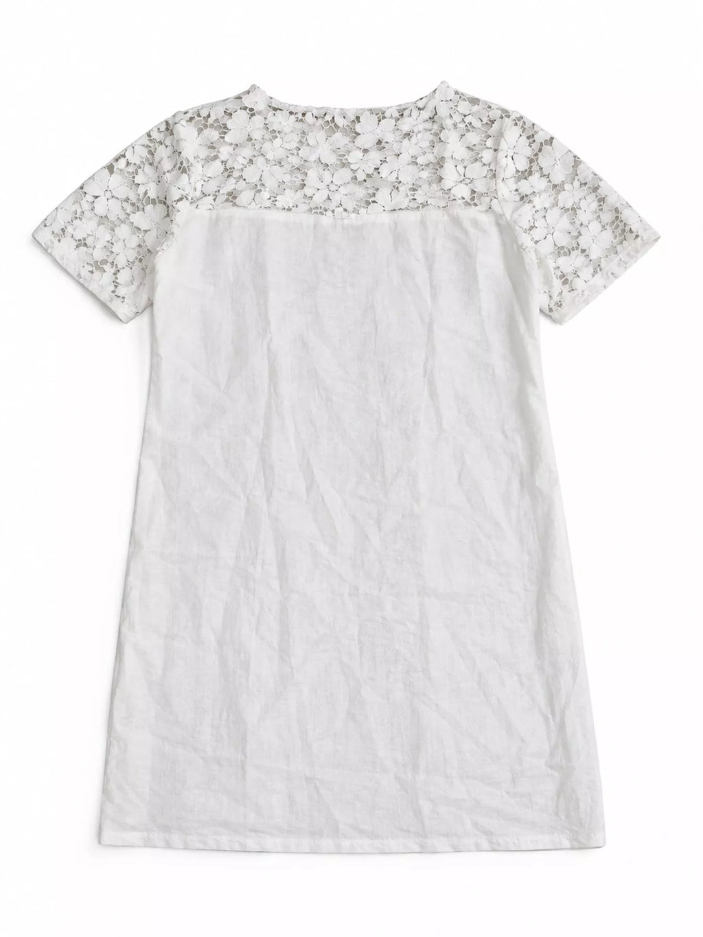Full Size Floral Lace Short Sleeve Shift Dress Plus Size
