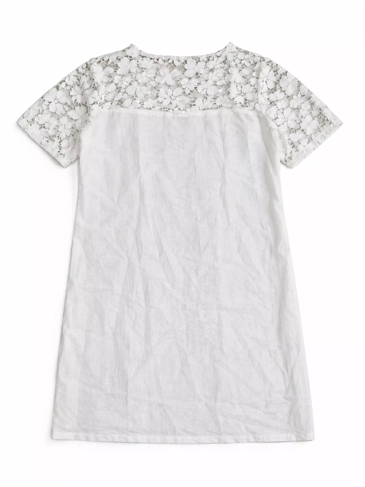 Full Size Floral Lace Short Sleeve Shift Dress Plus Size