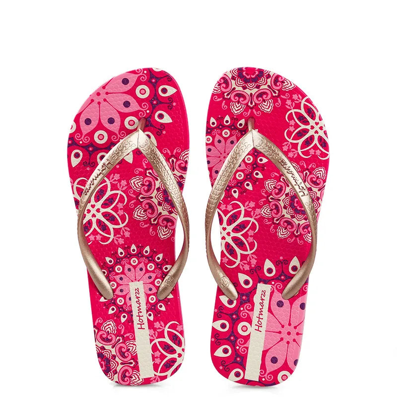 Printed Summer Toe Post Slippers