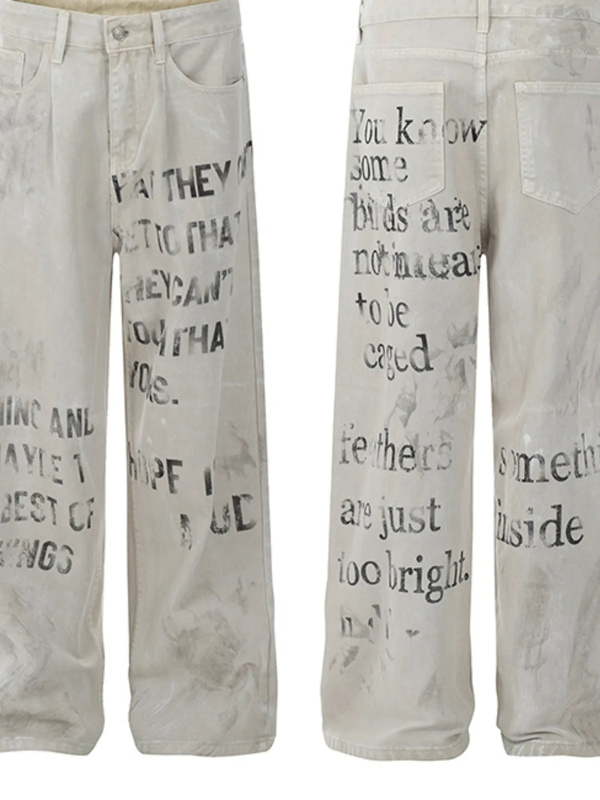 Men's Letter Wide Leg Jeans