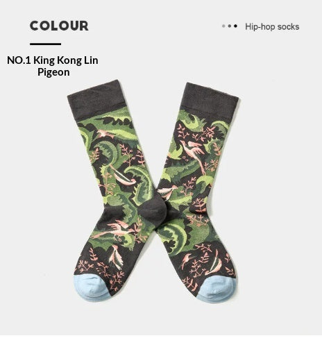 French Creative Socks Illustration Art Socks For Men And Women Couples