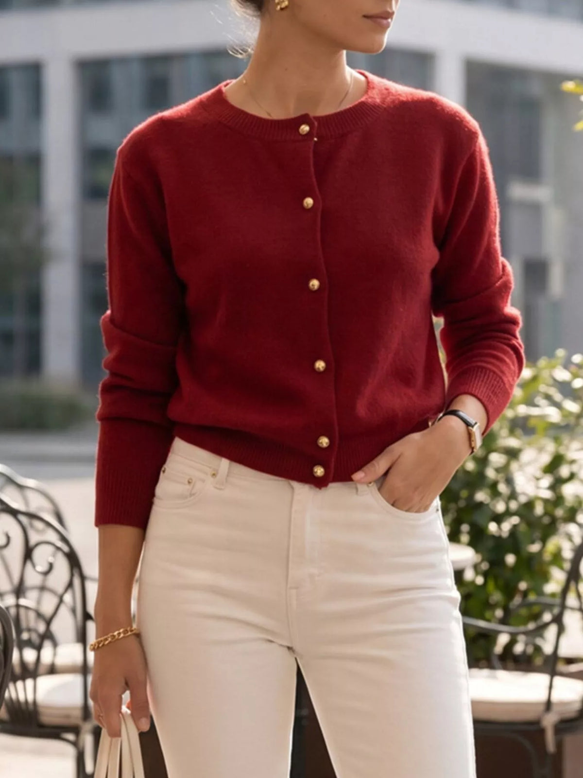 Classic Button-Down Knit Cardigan