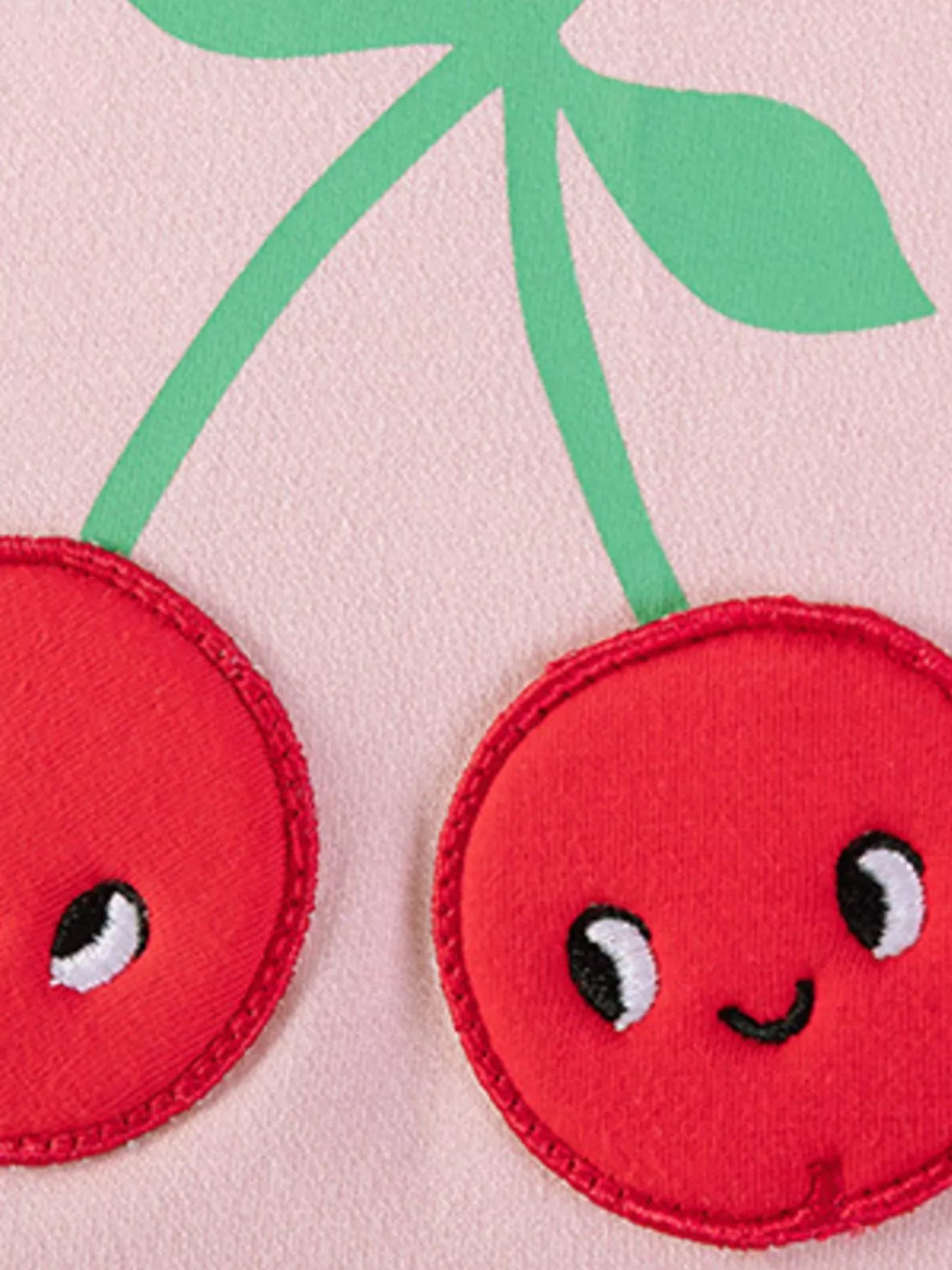 Children's Cherry Long-Sleeve Sweatshirt and Leggings Two-Piece Set