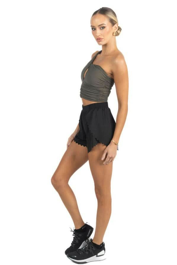 Belle Drapped Activewear Sportsbra in Dark Green