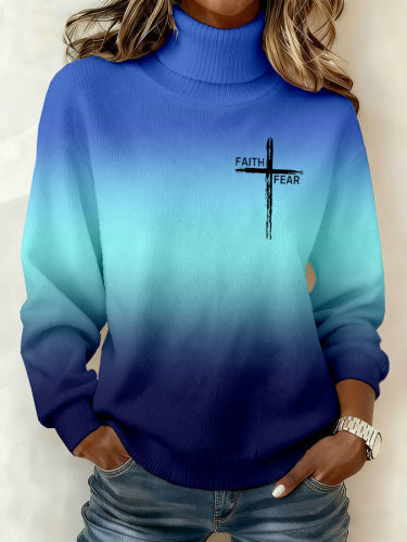 Women's Ski Lift Print Knit Sweater
