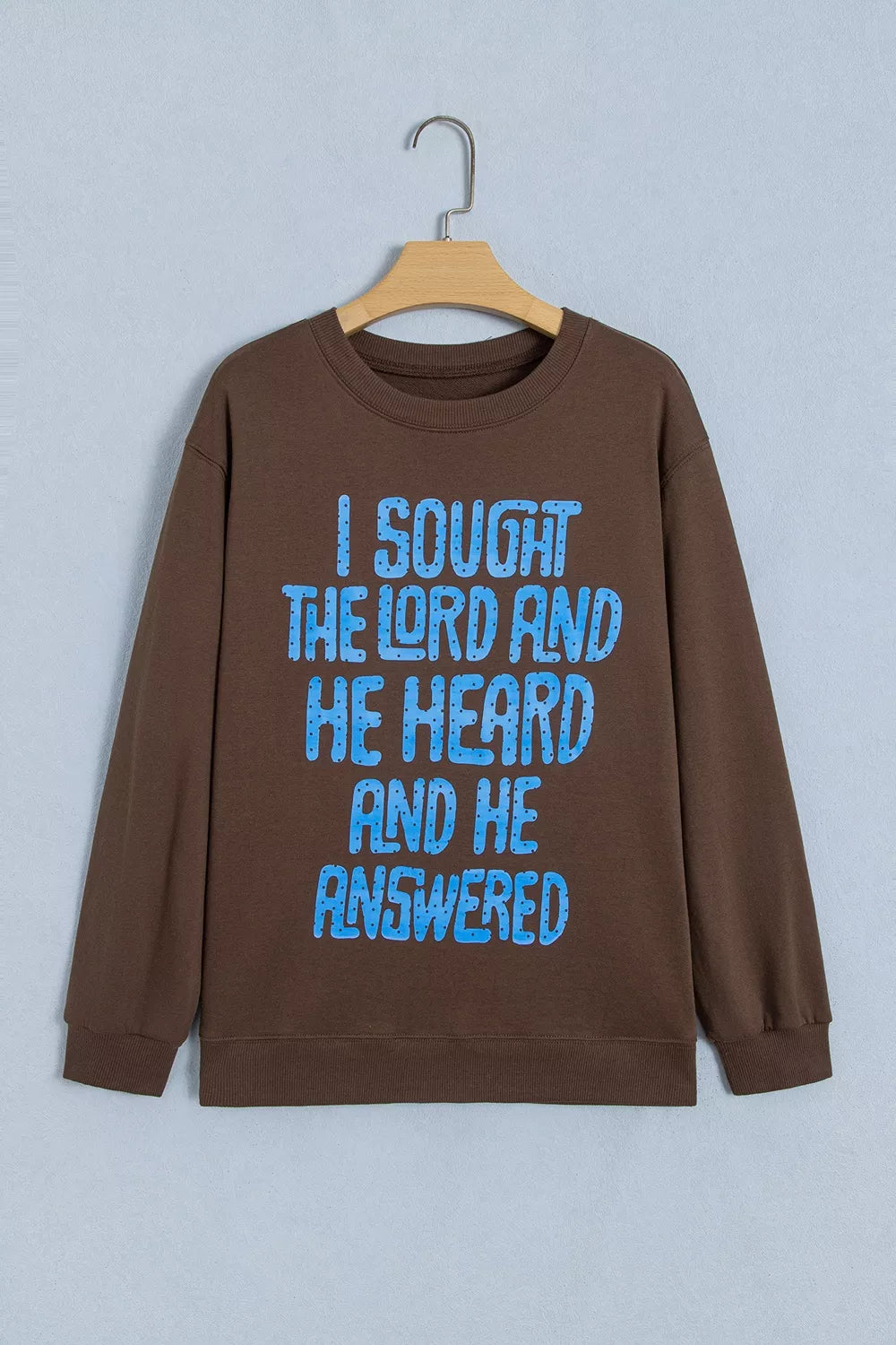 Polka Dot Slogan Print Casual Pullover Sweatshirt