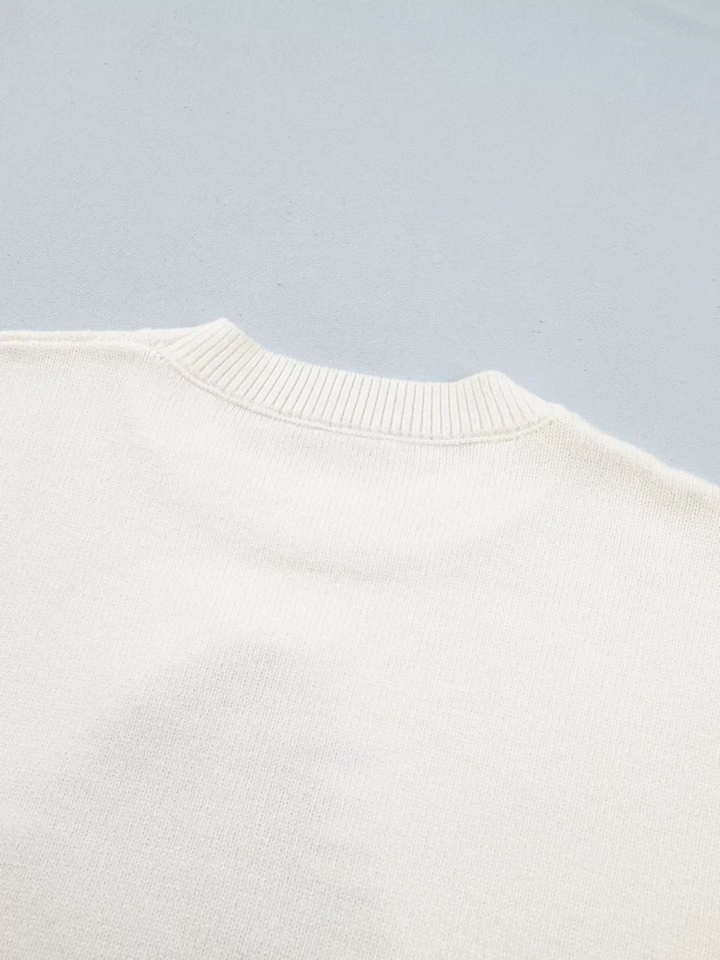 Christmas Tree Bow Drop Shoulder Knit Sweater