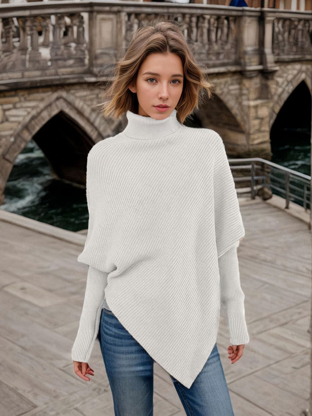 Irregular Outerwear Turtleneck Sweater Women's
