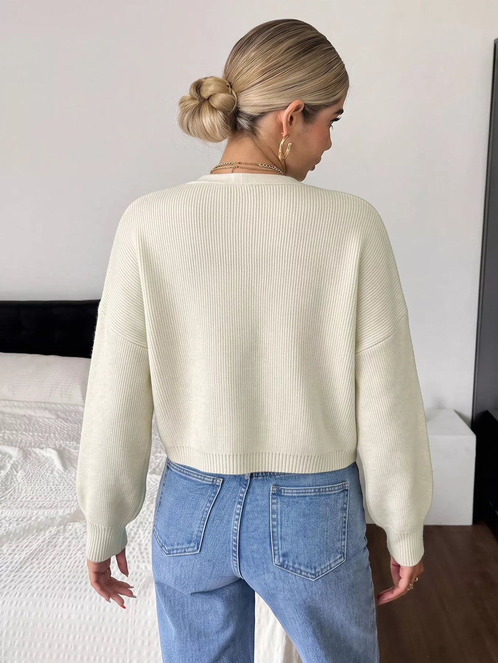Four-Leaf Clover Open Front Cardigan