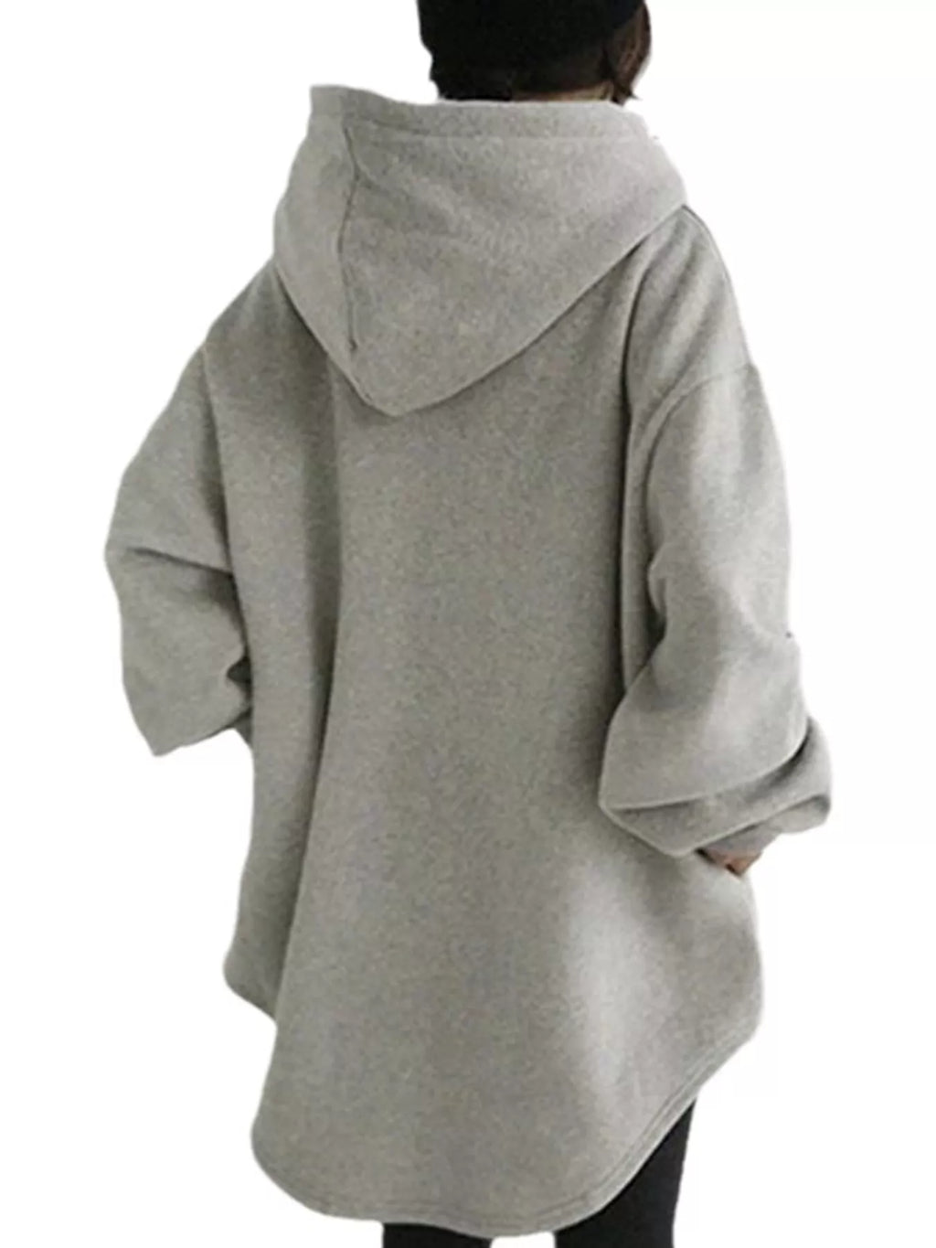 Full Size Drawstring Dropped Shoulder Hoodie Plus Size