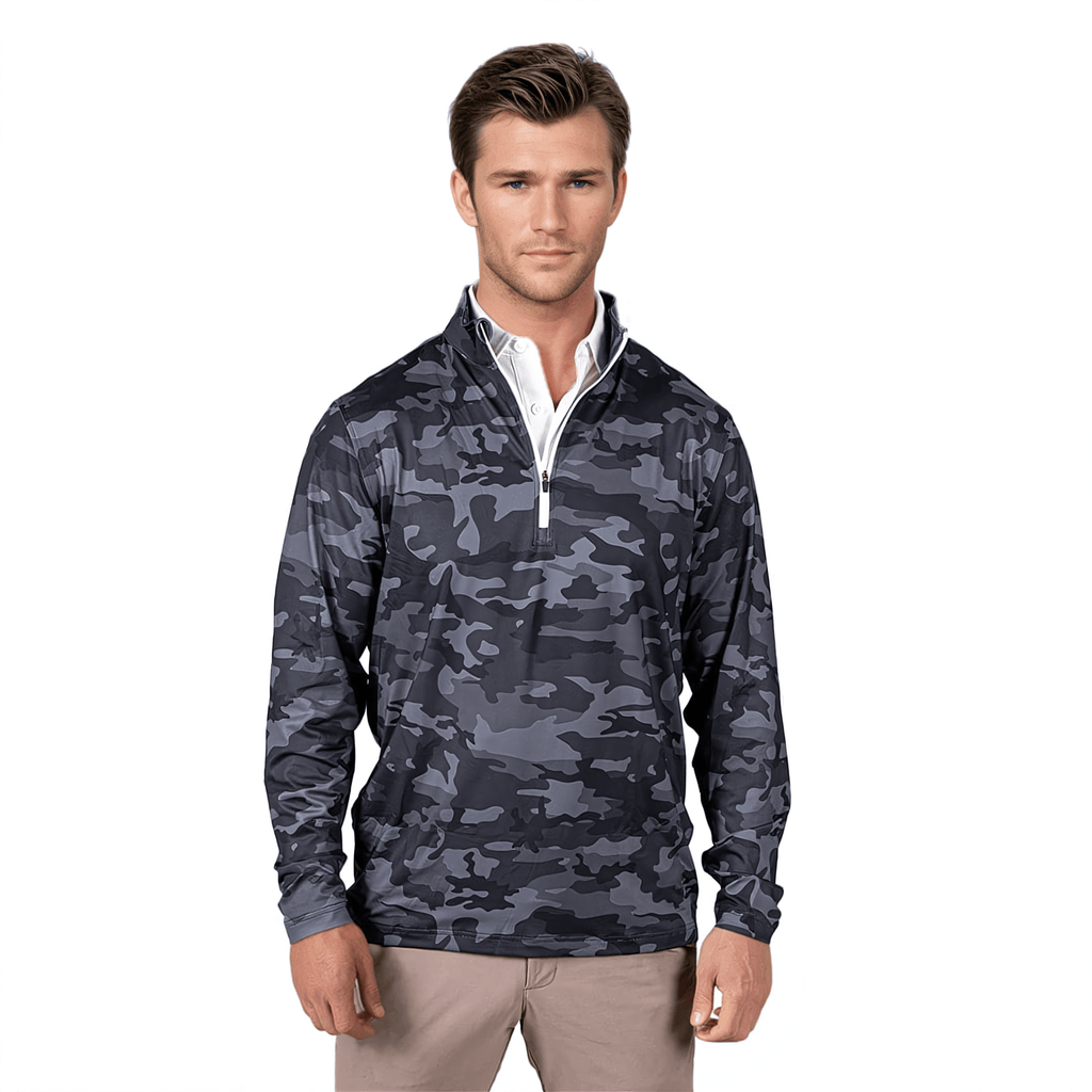 Black Camo Men's Q-Zip