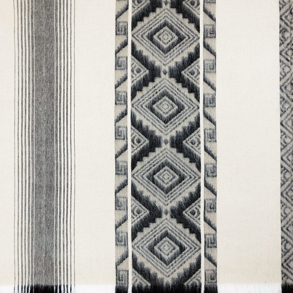 Black Grey Diamonds Alpaca Poncho