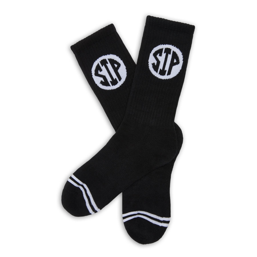 Black Sip Casual Crew Socks