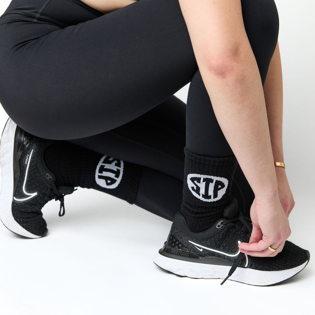 Black Sip Casual Crew Socks