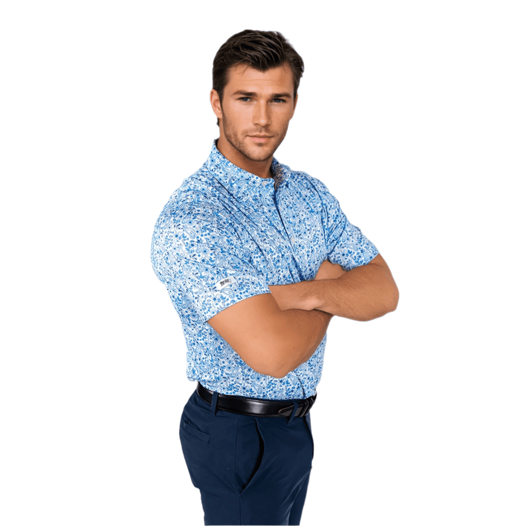 Blue Paisley Men's Polo