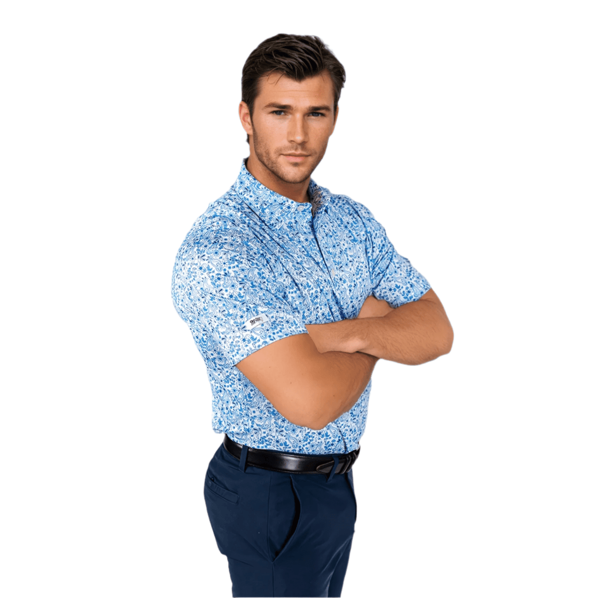 Blue Paisley Men's Polo