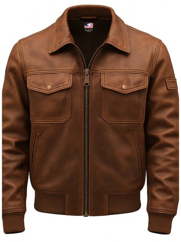 Men's Bobby Brown Leather Biker Jacket