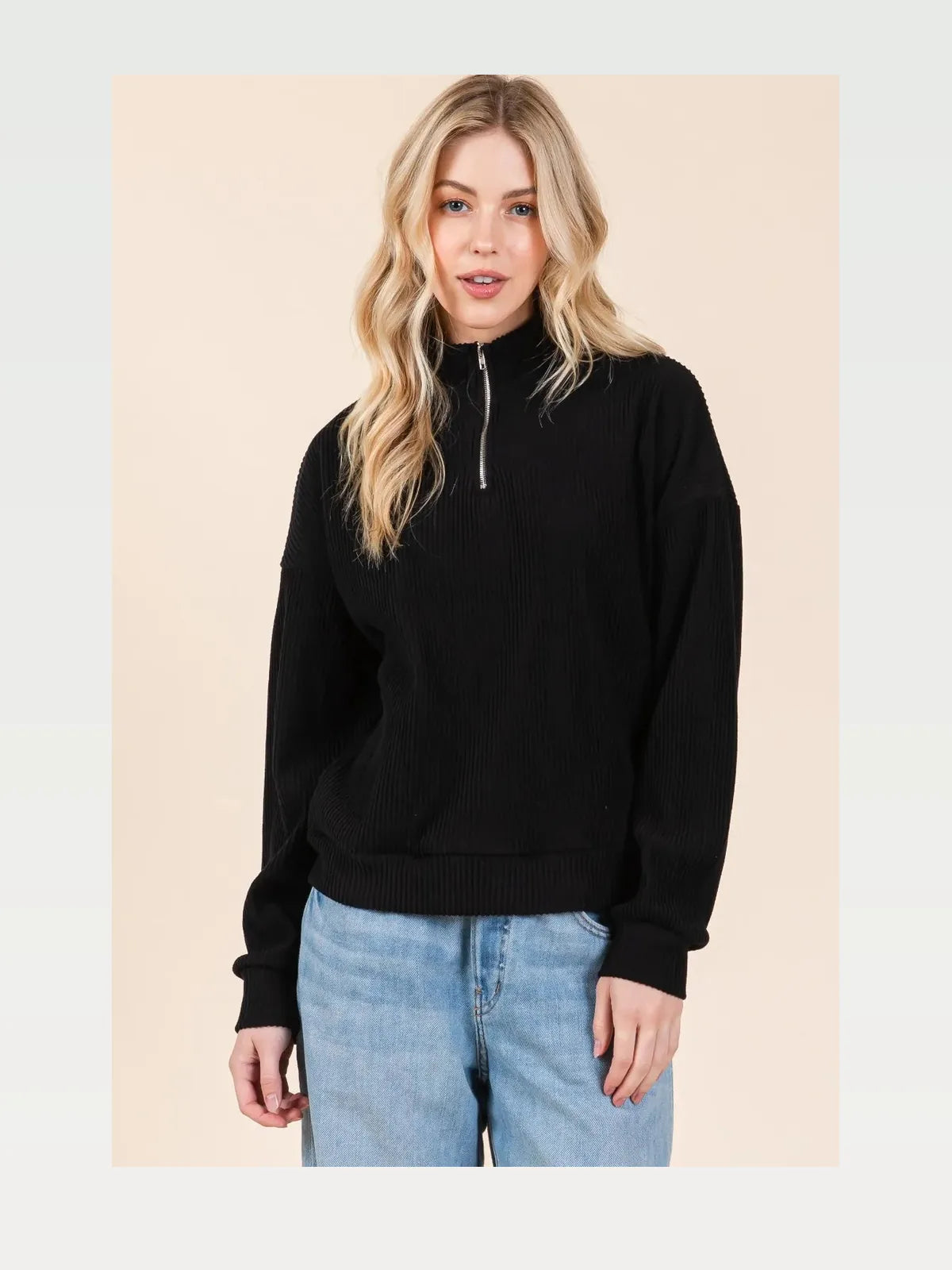 Quarter-Zip Pullover Sweatshirt with Pockets