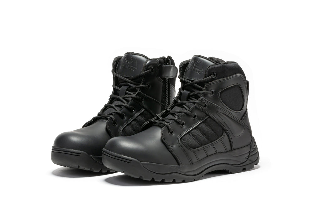 Botas Pro Black Men's 6 inch Side Zipper Rubber Sole Tactical Boots BMP111BK