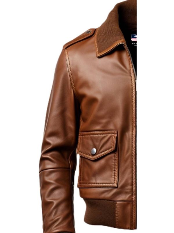 Men's Brown Aviator Flight Leather Jacket