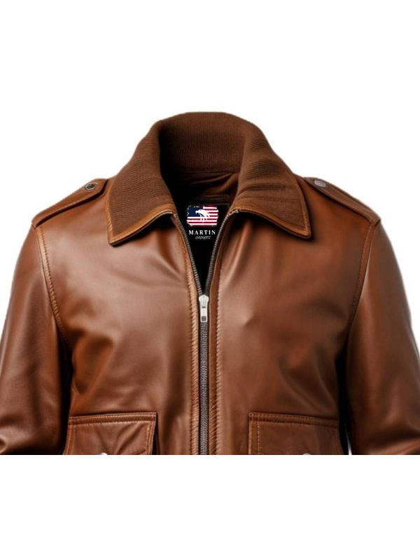 Men's Brown Aviator Flight Leather Jacket